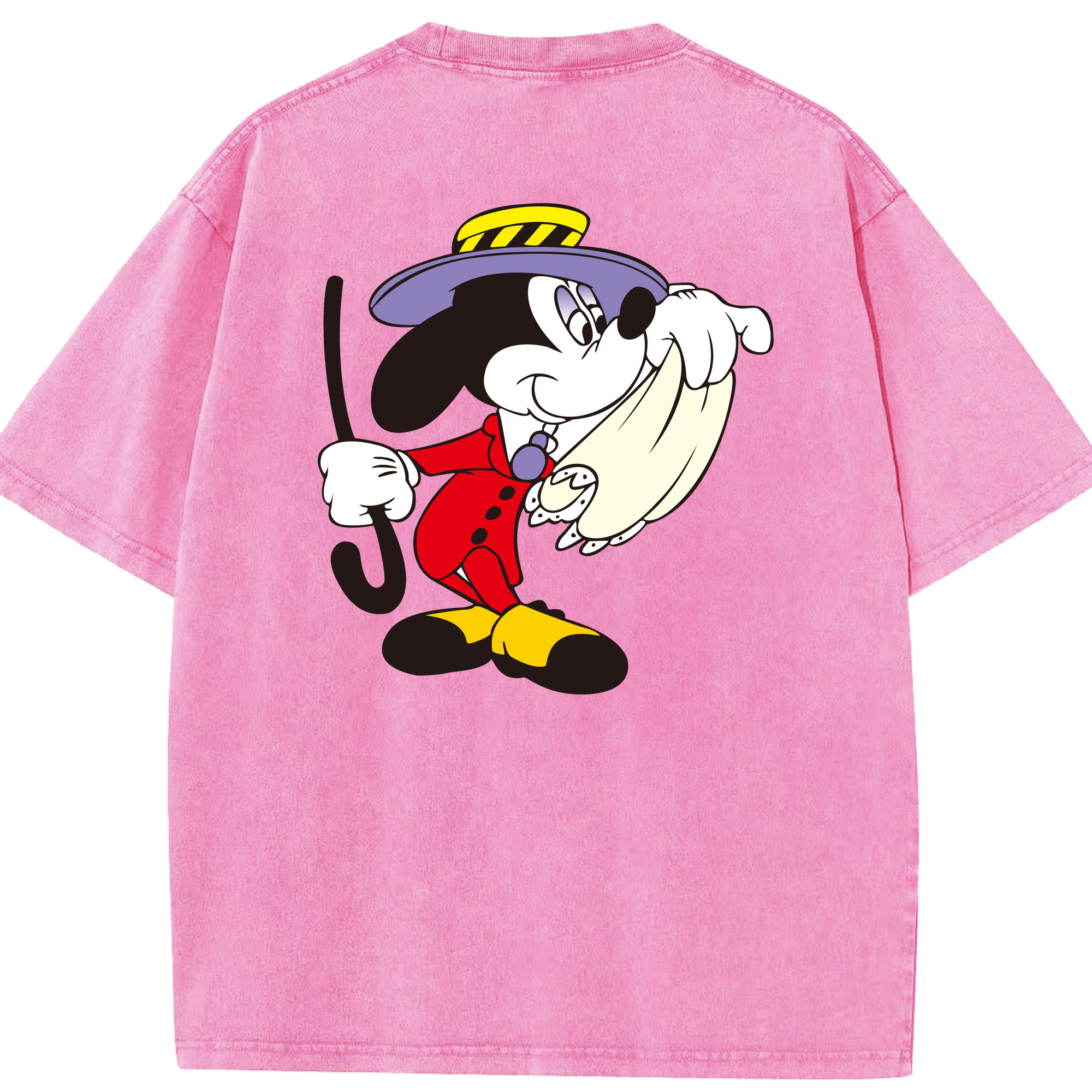 （画像用） ミッキーマウス Mickey Mouse 綿100% ヴィンテージ風 半袖Tシャツ（背面プリント）